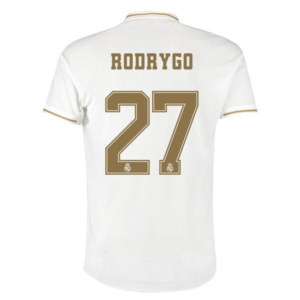 Camiseta Real Madrid NO.27 Rodrygo 1ª 2019-2020 Blanco
